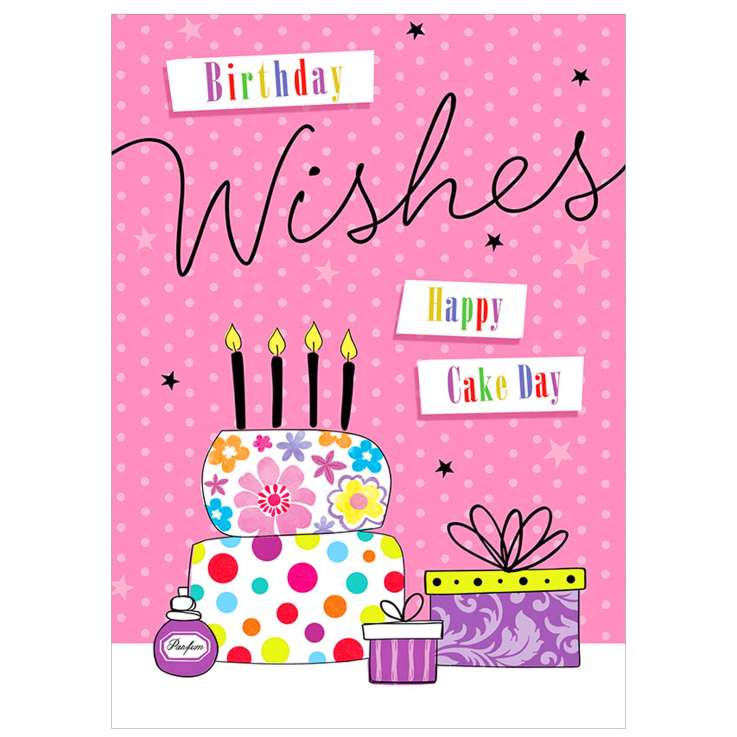 Garlanna Greeting Cards Code 50 - Birthday Wishes Cake