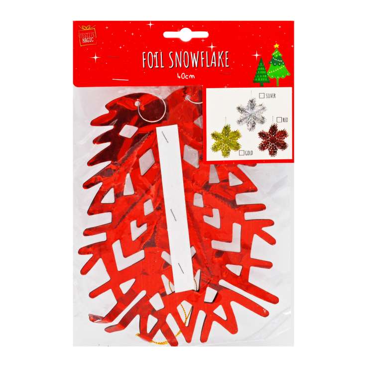 Foil Snowflake (40cm) - Red