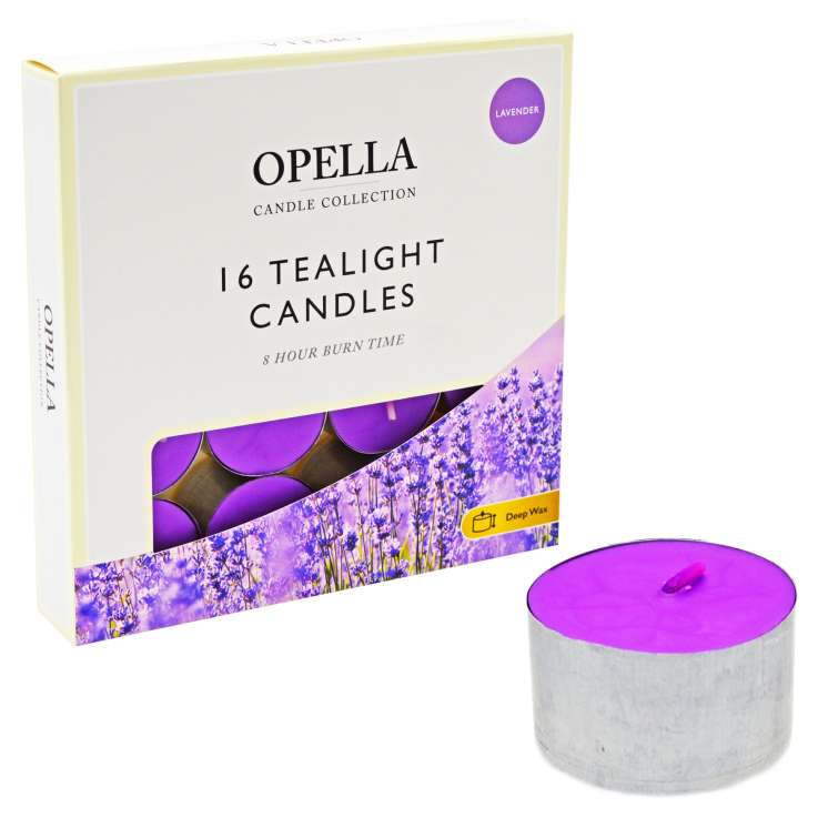 Opella Long Burn Tealights 16 Pack - Lavender
