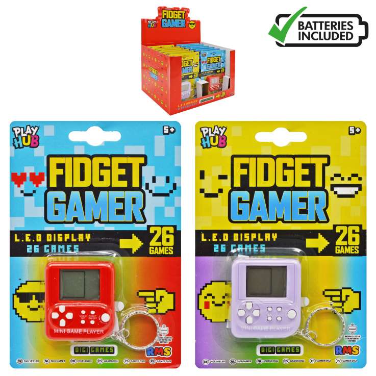 Play Hub Fidget Gamer Mini Keyring Game - Assorted Colours