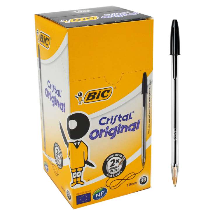 BIC Cristal Original Pens - Black (In Display)