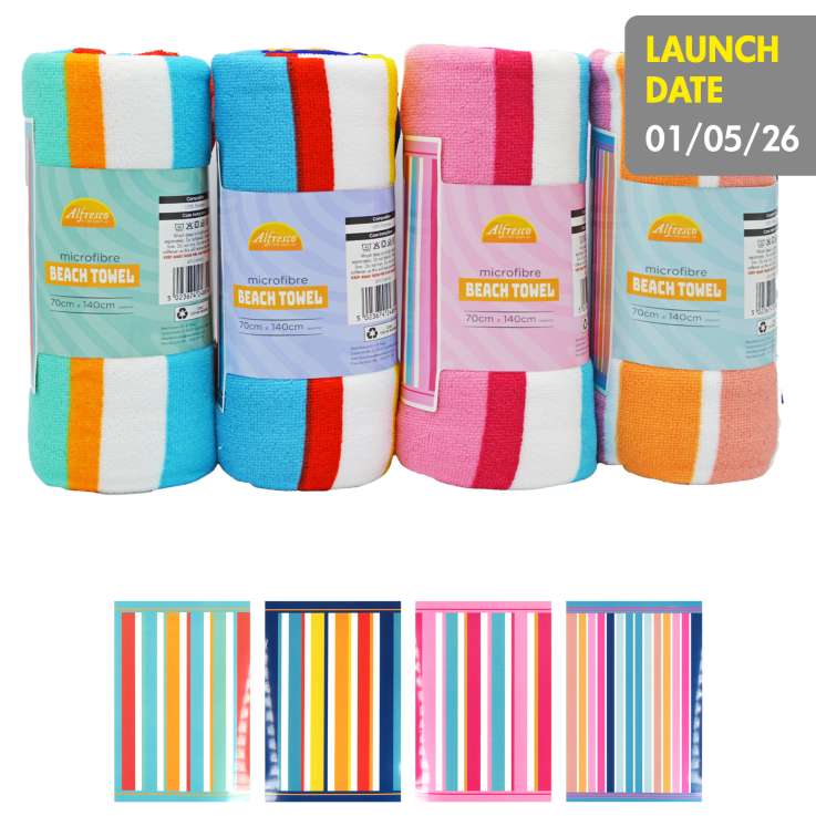 Alfresco Microfibre Beach Towel (70cm x 140cm) - Assorted Colours