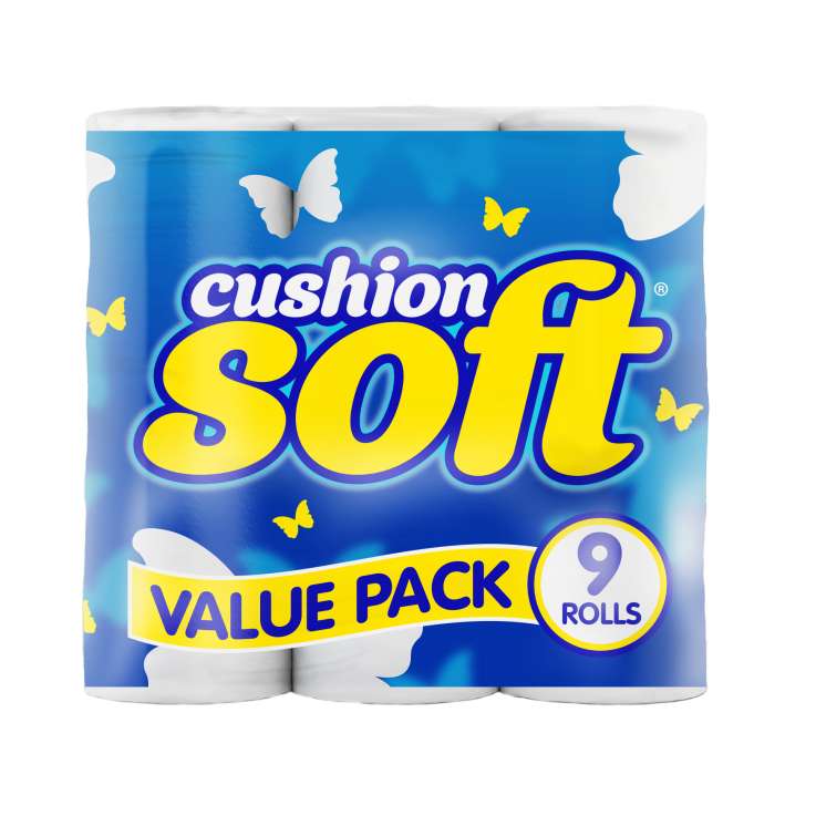 Cushion Soft White Toilet Paper 2Ply Value 9 Pack