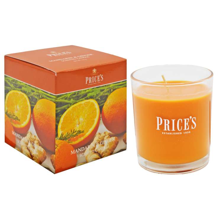 Price’s Scented Glass Candle (8cm) - Mandarin & Ginger