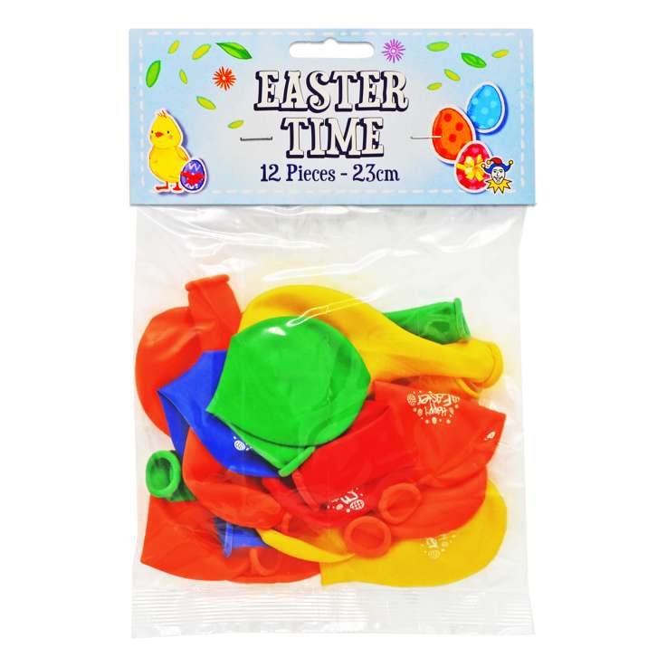 Easter Time Balloons (23cm) 12 Pack