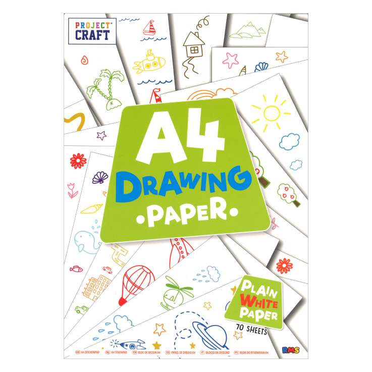 Project Craft A4 Drawing Paper (70 Sheets) - White