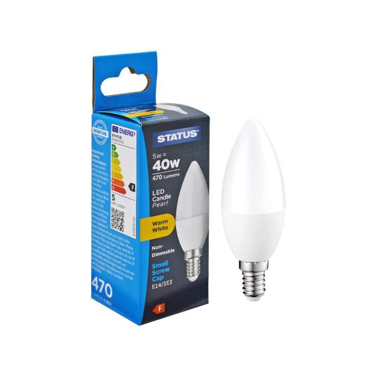 Status LED Candle Light Bulb (5w=40w) Small Screw (E14)
