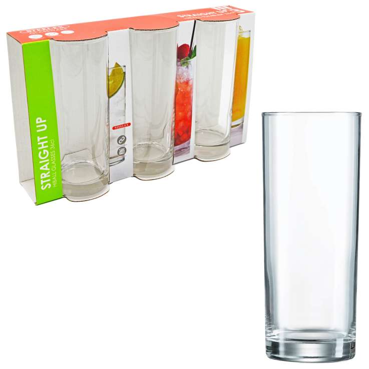 Steelex Straight Up Hiball Glasses 3 Pack - 360ml