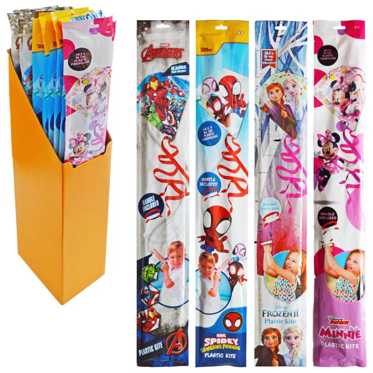 Disney & Marvel Plastic Fibreglass Kite (58.5cm x 56cm) - Assorted Characters
