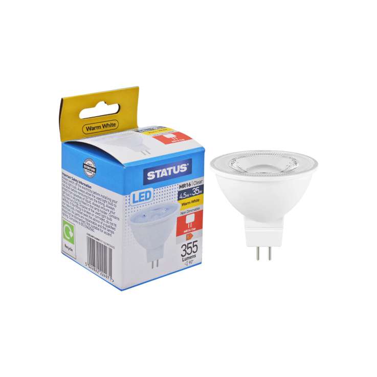 Status LED 4.5w=35w MR16 Cap Light Bulb