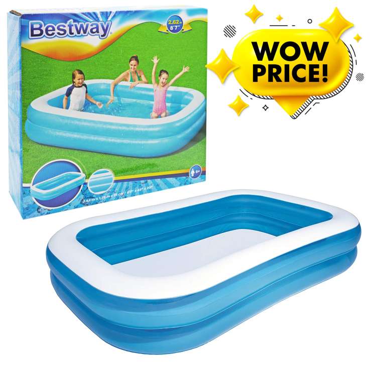 Bestway Rectangular Family Paddling Pool (9ft)