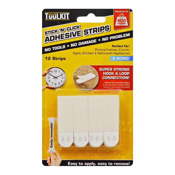 TuuLKIT Stick 'N' Click Adhesive Strips 12 Pack