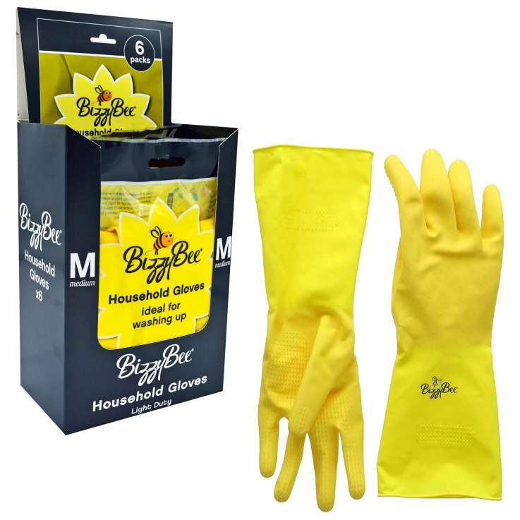 BizzyBee Household Rubber Gloves - Medium