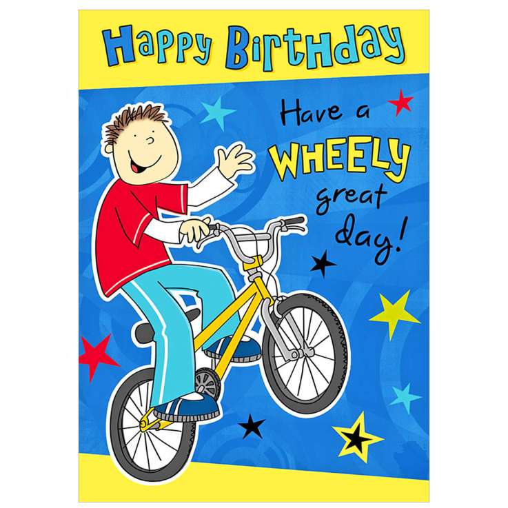 Garlanna Greeting Cards Code 50 - Birthday Wheely Great Day
