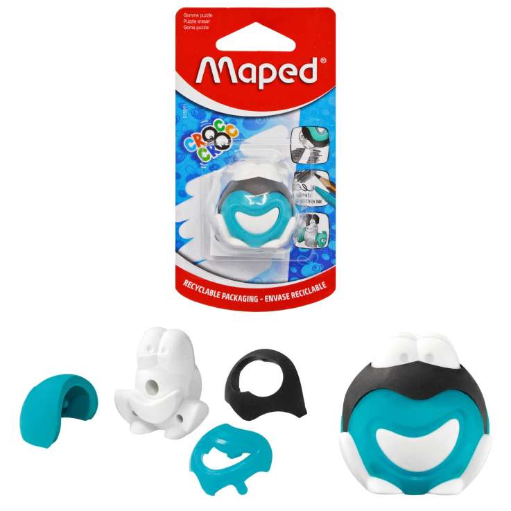 Maped Croc Croc Frog Puzzle Eraser - Frog