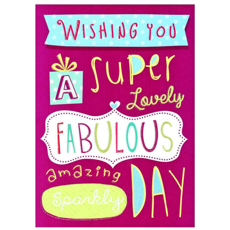 Garlanna Greeting Cards Code 50 - Fabulous Day (Purple)