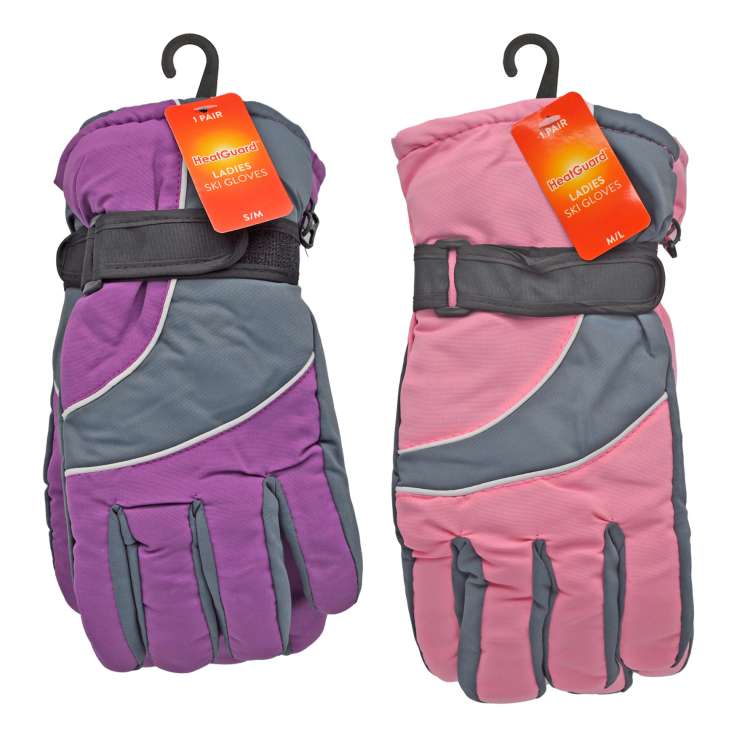 HeatGuard Ladies Ski Gloves (Sizes: S/M, M/L) - Assorted Colours