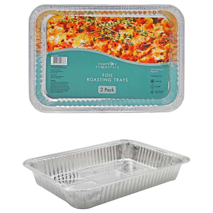 Homeware Essentials Foil Roasting Trays (31cm x 21cm) 2 Pack
