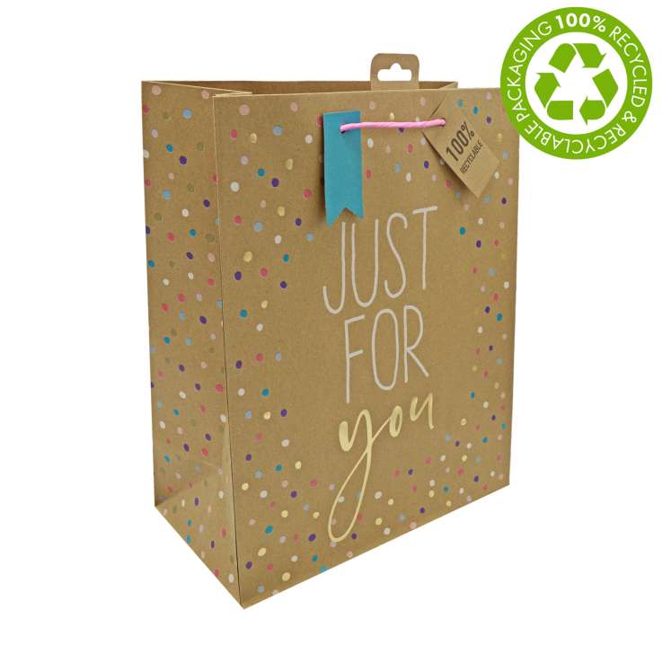 Medium Gift Bags (21.5cm x 25.5cm) - Kraft Just For You