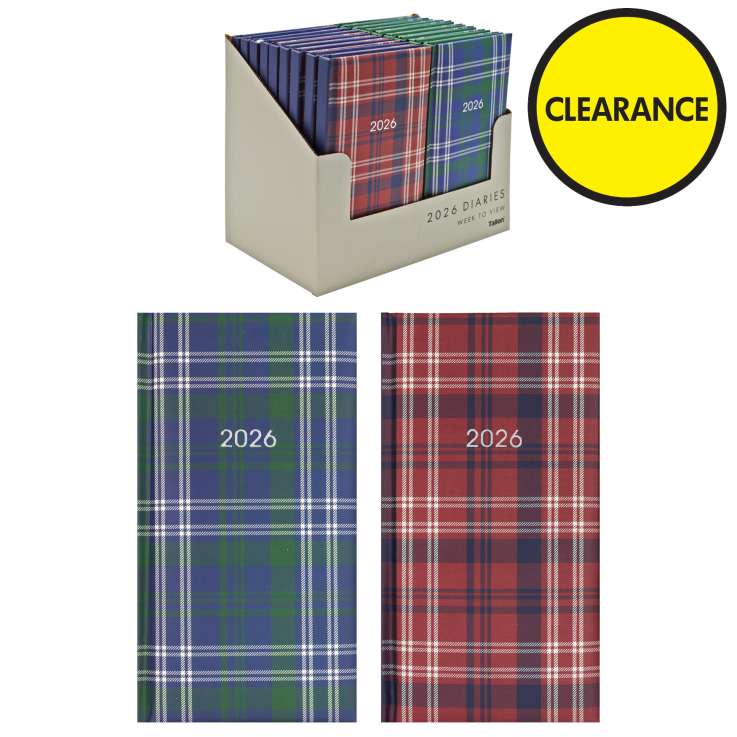 2026 Slimline Diary (16cm x 8.5cm) - Tartan