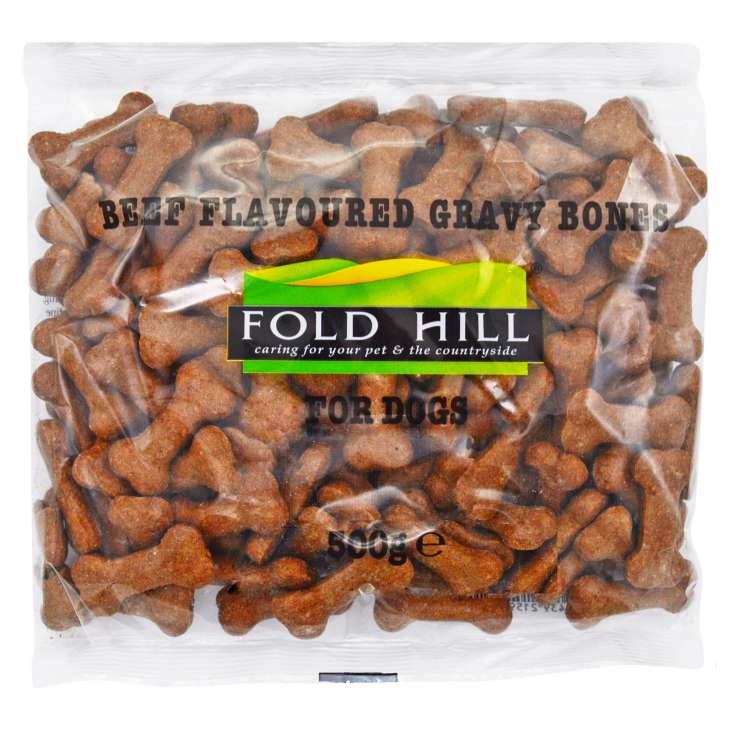 Fold Hill Beef Flavoured Gravy Bones Dog Treats (500g)