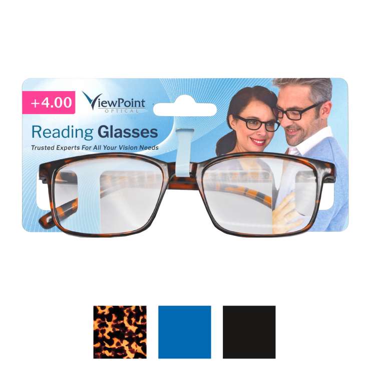 ViewPoint Optical Unisex Reading Glasses +4.00 - Assorted Colours