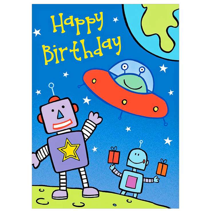 Garlanna Greeting Cards (Code 50) - Birthday Robot