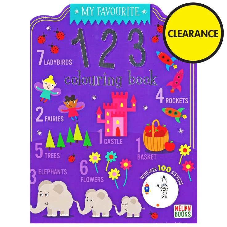 Colouring Book (72 Pages) + 100 Stickers - 123