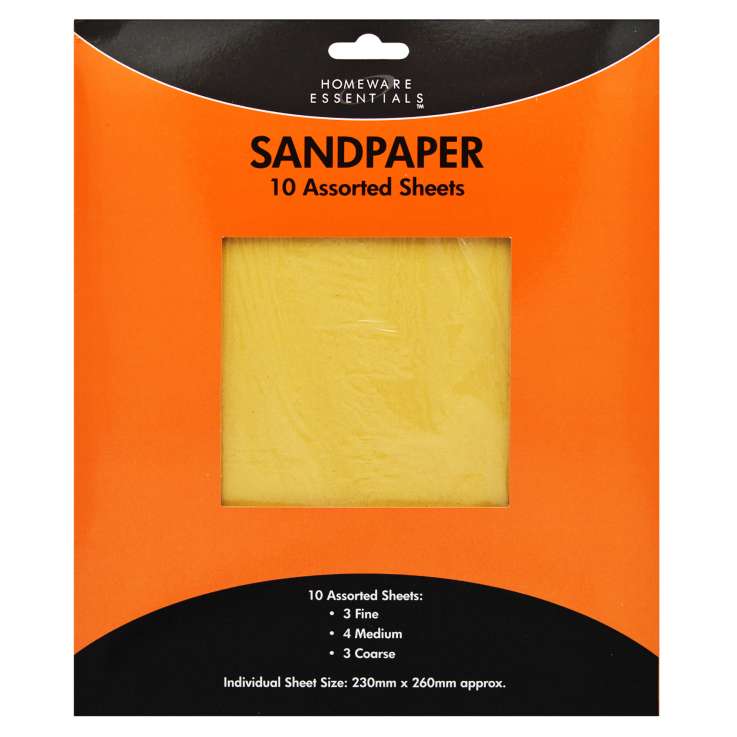 Homeware Essentials Sandpaper 10 Pack - Assorted Sheets