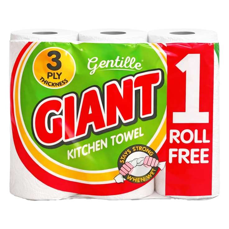 Gentille Giant Kitchen Roll (3 Ply) 3 Pack