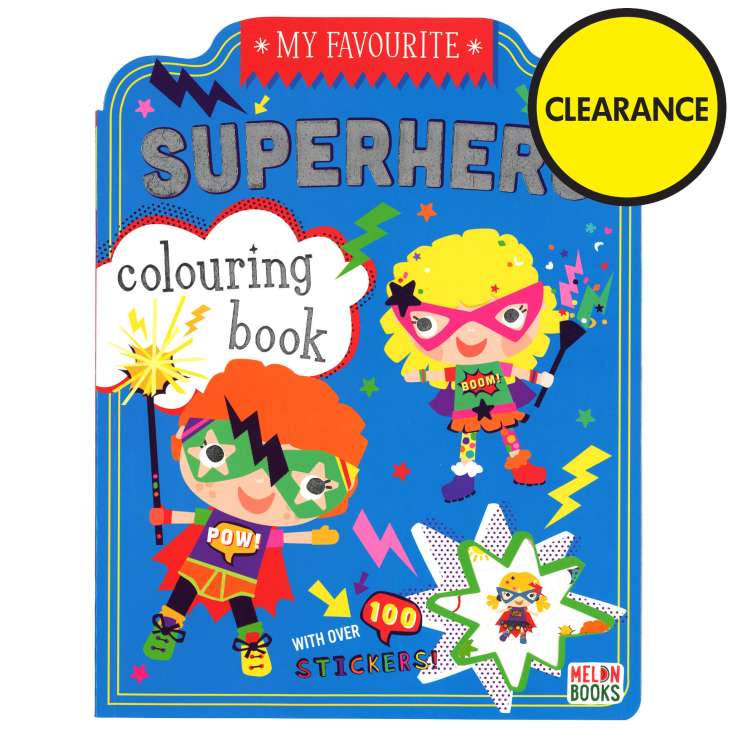Colouring Book (72 Pages) + 100 Stickers - Superhero