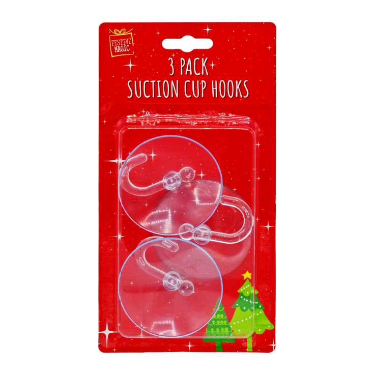 Wholesale Christmas Suction Cup Hooks 3 Pack Homeware Essentials