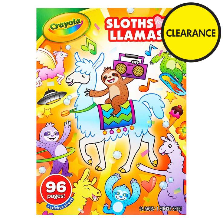 Crayola Sloths & Llamas Colouring Book (96 Pages)