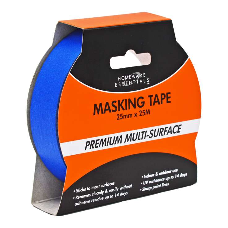 Homeware Essentials PREMIUM Multi-Surface Masking Tape (25mm x 25M)