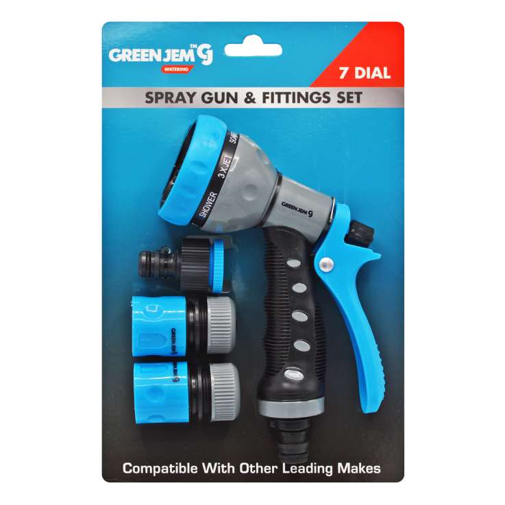 Green Jem 7 Dial Spray Gun & Fittings Set