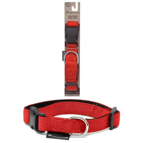 AllPetSolutions Adjustable Dog Collar (Large) - Red