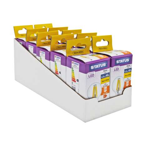 Status Filament LED (4.5w=40w) Round Golf Ball Small Screw Cap Light Bulb