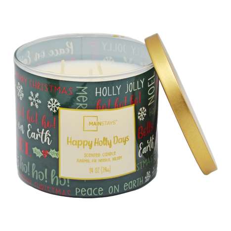 Mainstays Scented Glass Candle 396g - Happy Holly Days