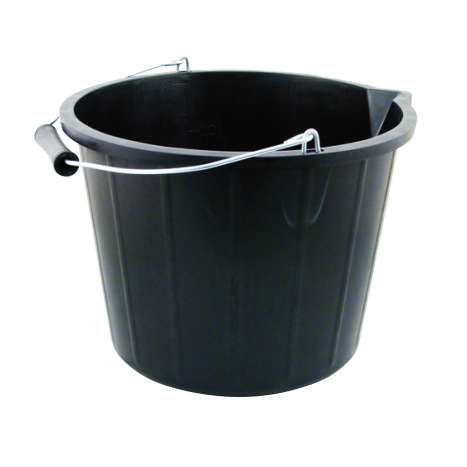 Heavy Duty Black Builder's Bucket 12L