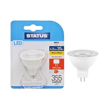 Status LED 4.5w=35w MR16 Cap Light Bulb