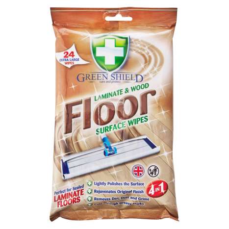 Green Shield Laminate & Wood Floor Wipes 24 Pack