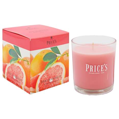 Price’s Scented Glass Candle (8cm) - Pink Grapefruit