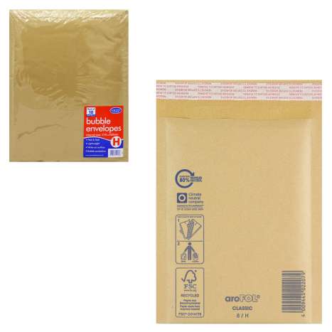 Bubble Lined Manilla Envelopes (270mm x 360mm) - Size H