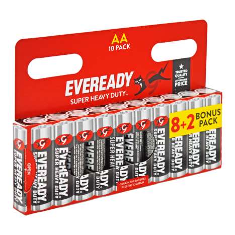 Eveready Super Heavy Duty Batteries 10 Pack - AA