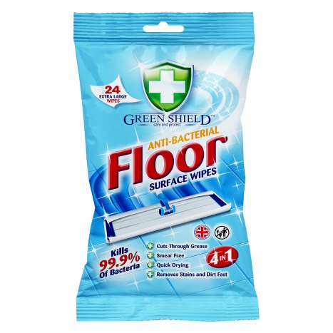 Green Shield Antibacterial Floor Wipes 24 Pack