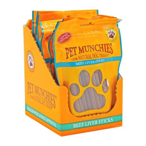 Pet Munchies Beef Liver Sticks 90g (In Display Box)