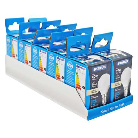 Status LED Round Golf Ball Light Bulb (5w=40w) Small Screw (E14)