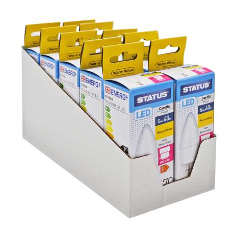 Status LED Candle Light Bulb (5w=40w) Bayonet (B22)