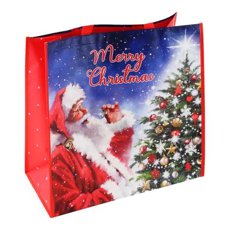 Shopping Bag Square - Traditional Santa (45cm x 45cm)