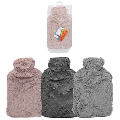 Sure Thermal Hot Water Bottle 2 Litre - Faux Fur (Assorted Colours)